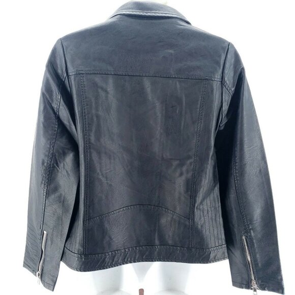 SPARKZ COPENHAGEN Faux Leather Moto Biker Jacket SMALL - Picture 4 of 9